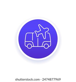 bus to airport icon, shuttle line design