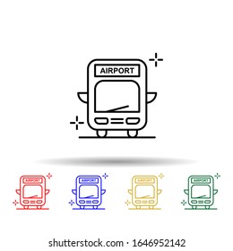 Bus to airport multi color style icon. Simple thin line, outline vector of Airport icons for ui and ux, website or mobile application