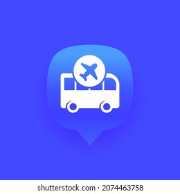 bus a aeropuerto, icono del vector del transbordador