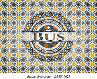 Bus arabic emblem. Arabesque decoration.