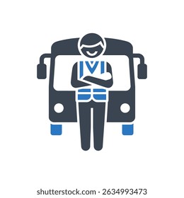 Bus Attendant Icon Isolated On White Background