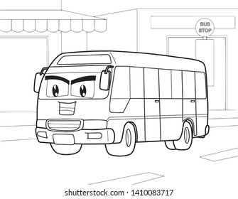 Bus  autobus  line art drawing transportation