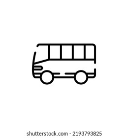 Bus, Autobus, Public, Transportation Dotted Line Icon Vector Illustration Logo Template. Suitable For Many Purposes.