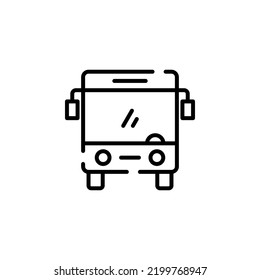 Bus, Autobus, Public, Transportation Dotted Line Icon Vector Illustration Logo Template. Suitable For Many Purposes