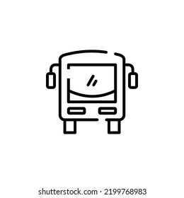 Bus, Autobus, Public, Transportation Dotted Line Icon Vector Illustration Logo Template. Suitable For Many Purposes