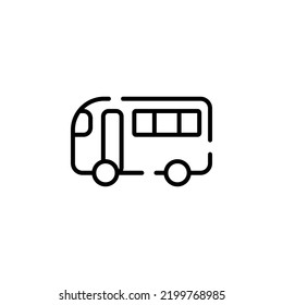 Bus, Autobus, Public, Transportation Dotted Line Icon Vector Illustration Logo Template. Suitable For Many Purposes