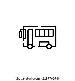 Bus, Autobus, Public, Transportation Dotted Line Icon Vector Illustration Logo Template. Suitable For Many Purposes