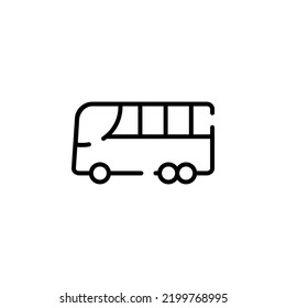 Bus, Autobus, Public, Transportation Dotted Line Icon Vector Illustration Logo Template. Suitable For Many Purposes