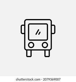 Bus, autobus, public transportation line icon, vector, illustration, logo template. Suitable for many purposes.