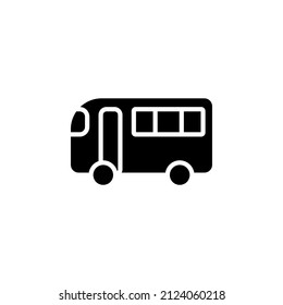 Bus, Autobus, Public, Transportation Solid Icon Vector Illustration Logo Template. Suitable For Many Purposes.