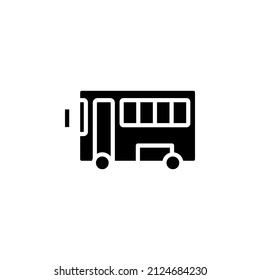 Bus, Autobus, Public, Transportation Solid Icon Design Concept For Web And UI, Simple Icon Suitable for Any Purposes.