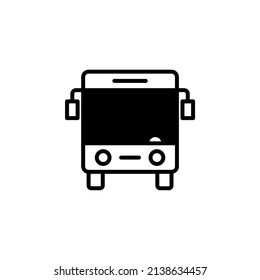 Bus, Autobus, Public, Transportation Solid Line Icon Vector Illustration Logo Template. Suitable For Many Purposes.