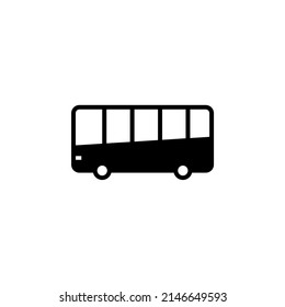 Bus, Autobus, Public, Transportation Solid Line Icon Vector Illustration Logo Template. Suitable For Many Purposes.