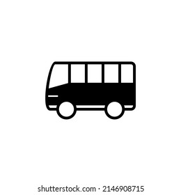 Bus, Autobus, Public, Transportation Solid Line Icon Vector Illustration Logo Template. Suitable For Many Purposes.