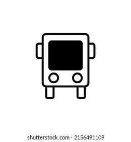 Bus, Autobus, Public, Transportation Solid Line Icon Vector Illustration Logo Template. Suitable For Many Purposes.