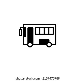 Bus, Autobus, Public, Transportation Solid Line Icon Vector Illustration Logo Template. Suitable For Many Purposes.