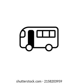 Bus, Autobus, Public, Transportation Solid Line Icon Vector Illustration Logo Template. Suitable For Many Purposes.