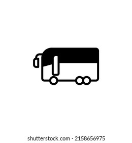 Bus, Autobus, Public, Transportation Solid Line Icon Vector Illustration Logo Template. Suitable For Many Purposes.