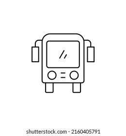 Bus, Autobus, Public, Transportation Thin Line Icon Vector Illustration Logo Template. Suitable For Many Purposes.