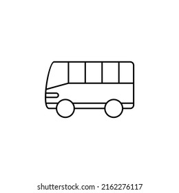 Bus, Autobus, Public, Transportation Thin Line Icon Vector Illustration Logo Template. Suitable For Many Purposes.