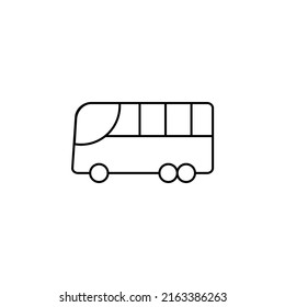 Bus, Autobus, Public, Transportation Thin Line Icon Vector Illustration Logo Template. Suitable For Many Purposes.