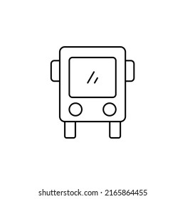 Bus, Autobus, Public, Transportation Thin Line Icon Vector Illustration Logo Template. Suitable For Many Purposes.