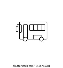 Bus, Autobus, Public, Transportation Thin Line Icon Vector Illustration Logo Template. Suitable For Many Purposes.