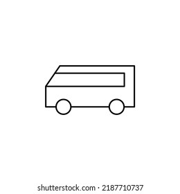 Bus, Autobus, Public, Transportation Thin Line Icon Vector Illustration Logo Template. Suitable For Many Purposes.