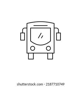 Bus, Autobus, Public, Transportation Thin Line Icon Vector Illustration Logo Template. Suitable For Many Purposes.