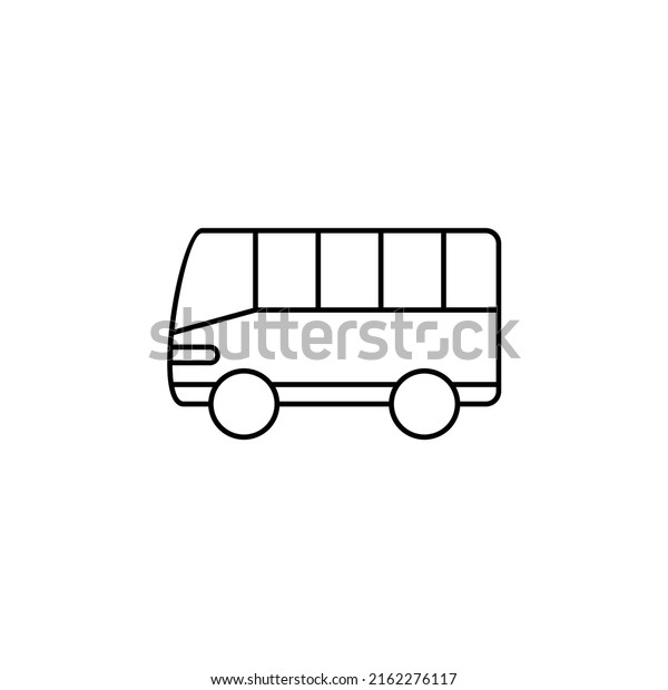 Bus, Autobus,
Public, Transportation Thin Line Icon Vector Illustration Logo
Template. Suitable For Many
Purposes.