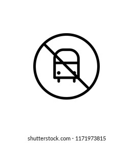 bus ban icon. Element of prohibition sign for mobile concept and web apps icon. Thin line icon for website design and development, app development. Premium icon