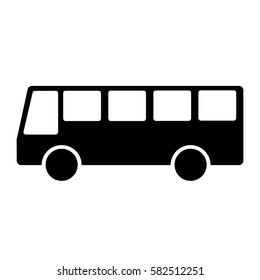 Bus black isolated icon, vector illustration.