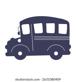 Bus black silhouette icon on the white background.