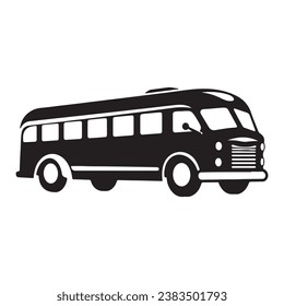 A Bus black Silhouette  vactor.
