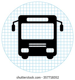 Bus  - black vector icon
