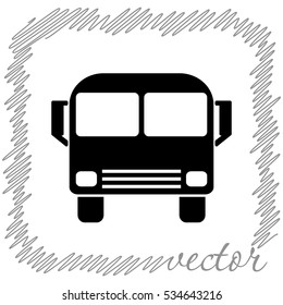 Bus  black vector  icon
