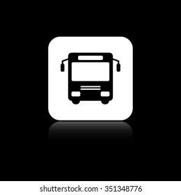 Bus - black vector icon on the white button