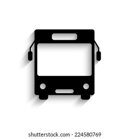 Bus  - black vector icon with shadow