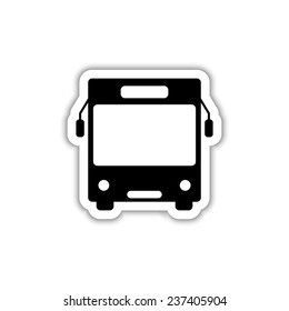 Bus  - black vector icon with shadow