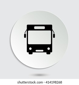 Bus - black vector  icon with shadow