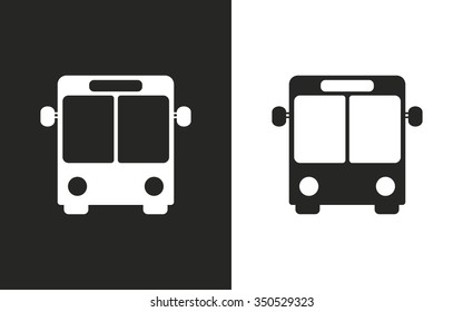Bus  -  black and white icons. Vector illustration