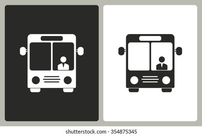 Bus -  black and white icons. Vector illustration