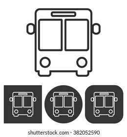 Bus   -  black and white icons. Vector illustration. 