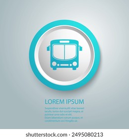 Símbolo de Vector de icono azul de bus 