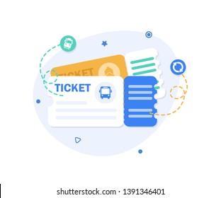 Bus and boat tickets,Ticket vector icon