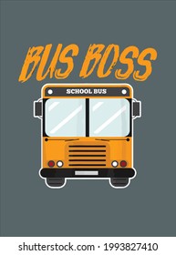 Bus Boss Funny School Bus Driver diseño de ilustración vectorial para uso en lienzo de afiches de diseño e impresión