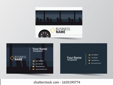Bus business card. visiting card template two sides