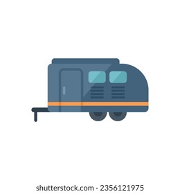 Bus camper icon flat vector. Auto van. Tent motor isolated