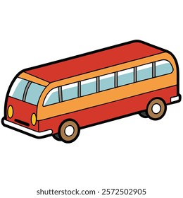 bus car illustration flat vector design