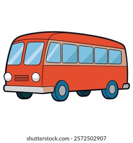 bus car illustration flat vector design